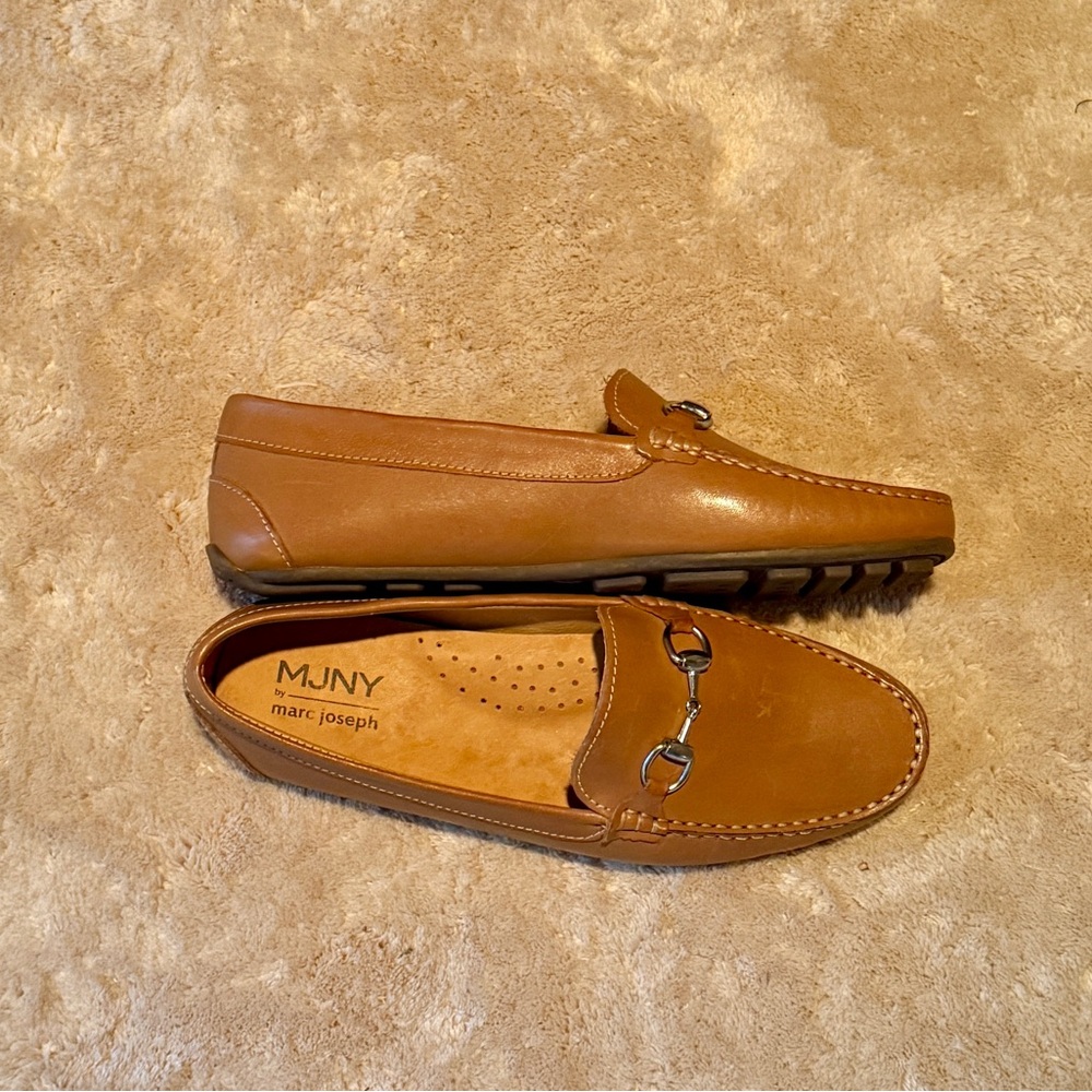 Marc Joseph NY Leather Slip On Loafers Flats  MJNY7000 Size 9 Tan